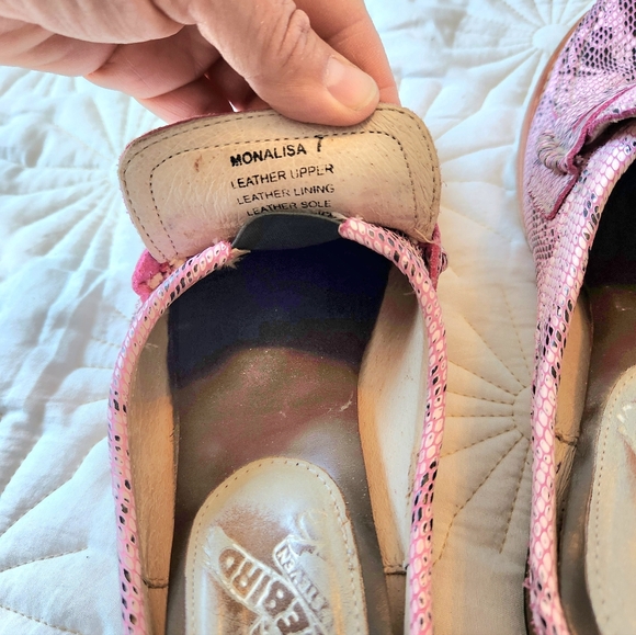 Freebird By Steven Monalisa Pink Snakeskin Leather Loafers Mules Slides Shoes 7 - Picture 5 of 7